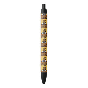 Stylo Noir motif brun mignon de bande dessinée de dunette