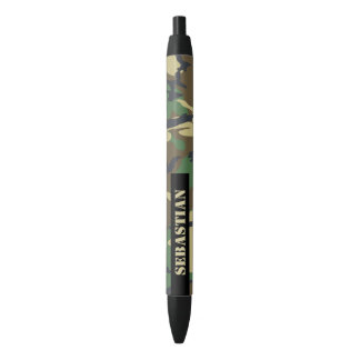 Stylo Noir Motif Camouflé Personnalisé