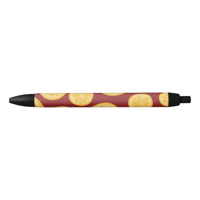 Stylo Noir Motif citron (Devant)