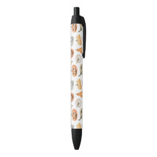 Stylo Noir Motif Citrouille d'aquarelle amusant