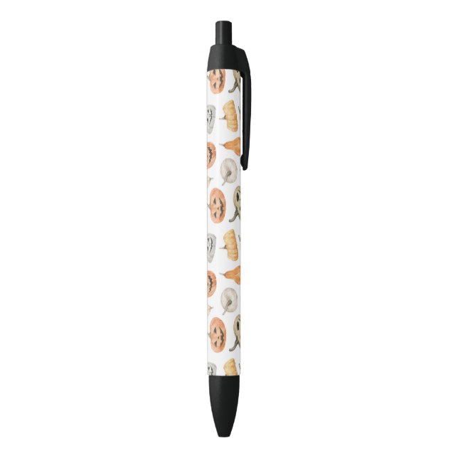 Stylo Noir Motif Citrouille d'aquarelle amusant (Bas (Vertical))