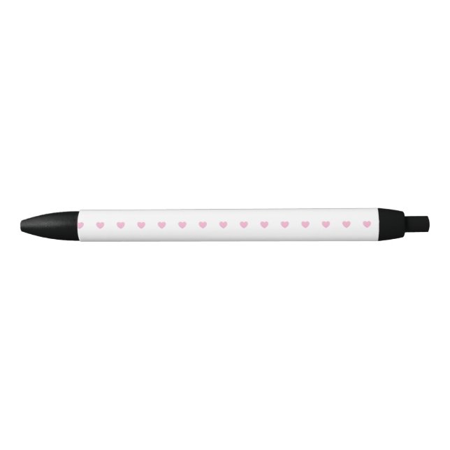 Stylo Noir Motif Cœurs (Devant)