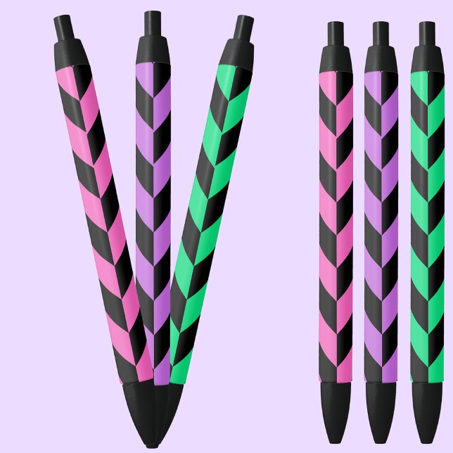 Stylo Noir Motif coloré (Créateur téléchargé)