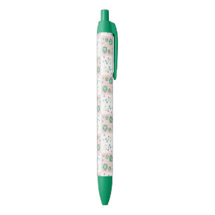 Stylo Noir Motif coloré de hibou pour des enfants