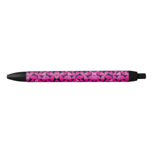 Stylo Noir Motif coloré, Rose, Rose, Motif Floral
