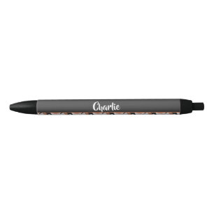 Stylo Noir Motif croisé de nom personnalisé