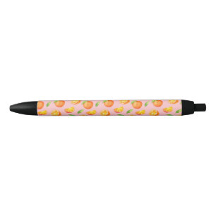 Stylo Noir Motif d'agrume d'oranges d'aquarelle d'amusement