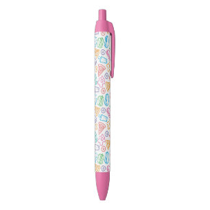 Stylo Noir Motif d'aliments de préparation rapide