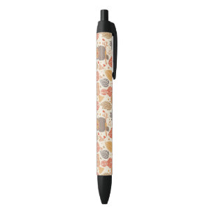 Stylo Noir Motif d'automne. Chouettes dans la forêt
