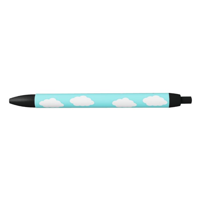Stylo Noir Motif d'avion en bleu (Devant)