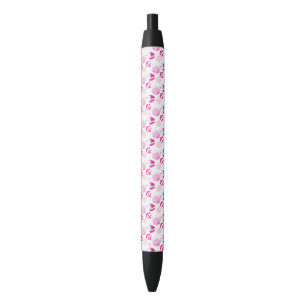 Stylo Noir Motif De Baleines, Beaux Baleines, Baleines Roses