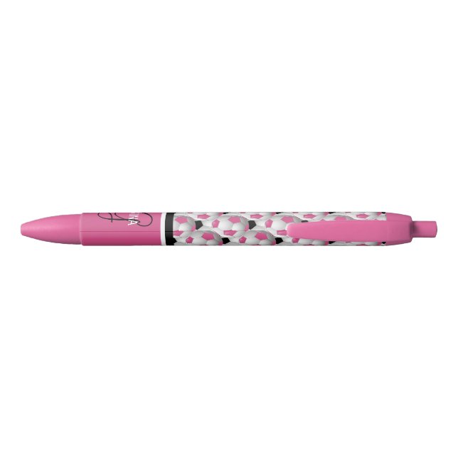 Stylo Noir Motif de balle de soccer rose Monogram (Dos)