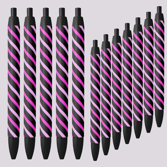Stylo Noir Motif de bandes Abstraites colorées (Créateur téléchargé)