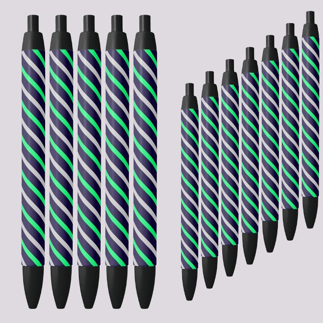 Stylo Noir Motif de bandes Abstraites colorées (Créateur téléchargé)