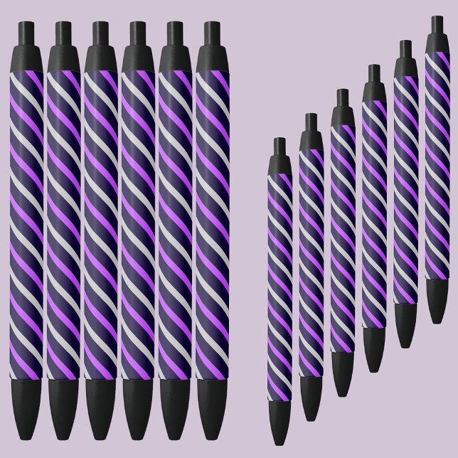 Stylo Noir Motif de bandes Abstraites colorées (Créateur téléchargé)