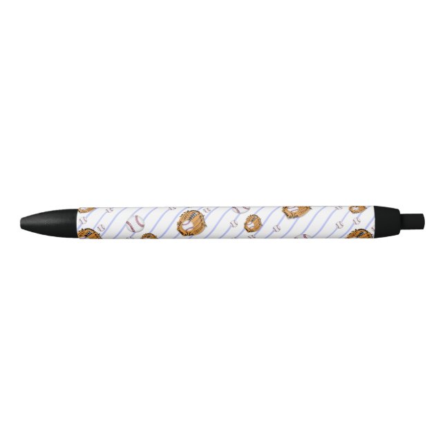 Stylo Noir Motif de baseball et de gant (Devant)