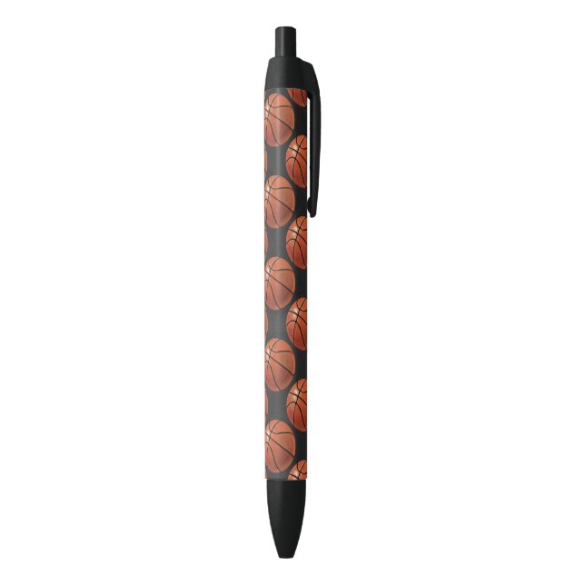 Stylo Noir Motif de basket-ball peint (Bas (Vertical))