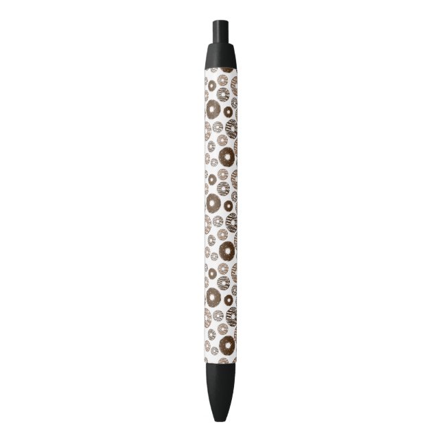 Stylo Noir Motif de beignes, beignets de chocolat, beignets d (devant Vertical)