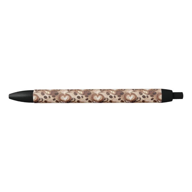 Stylo Noir Motif de café (Devant)