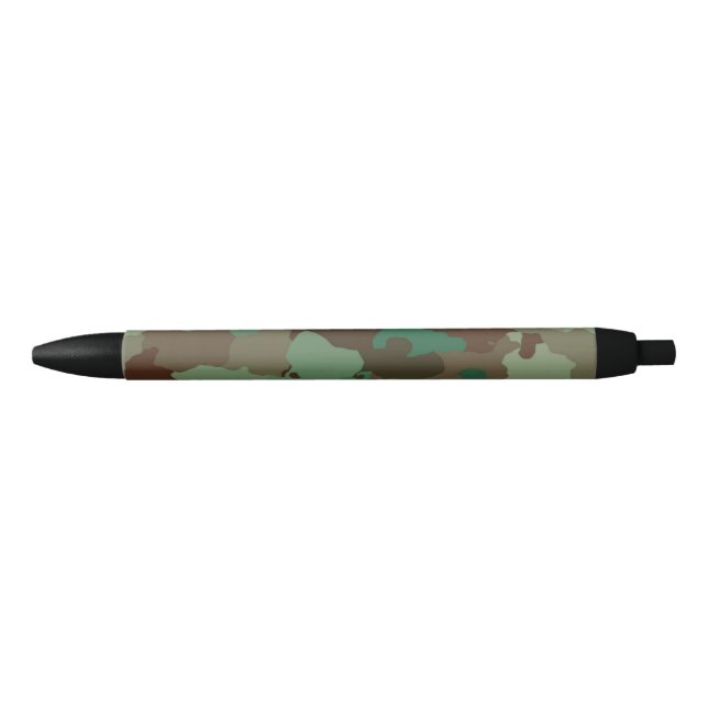 Stylo Noir Motif de camouflage militaire (Forces armées) (Devant)