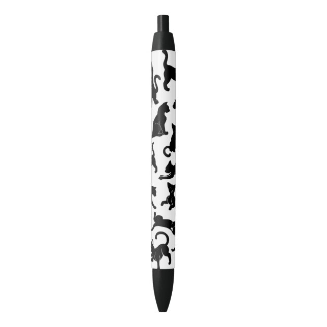 Stylo Noir Motif de chat noir (devant Vertical)