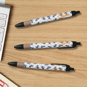 Stylo Noir Motif de chat Tabby bleu personnalisé