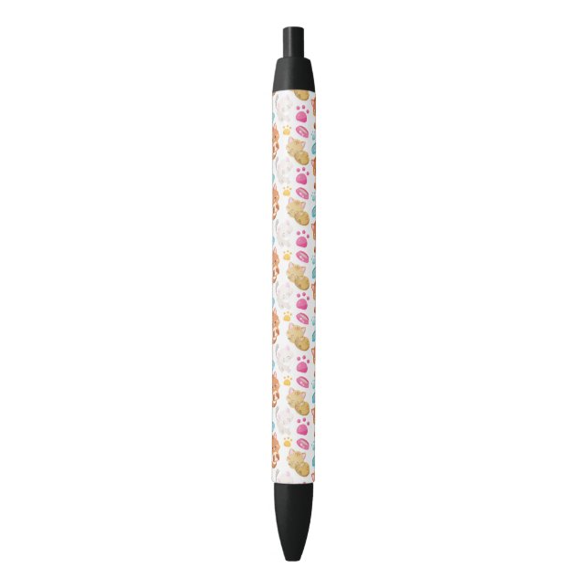Stylo Noir Motif De Chats, Chats Mignons, Kitty, Chatons, Paw (devant Vertical)