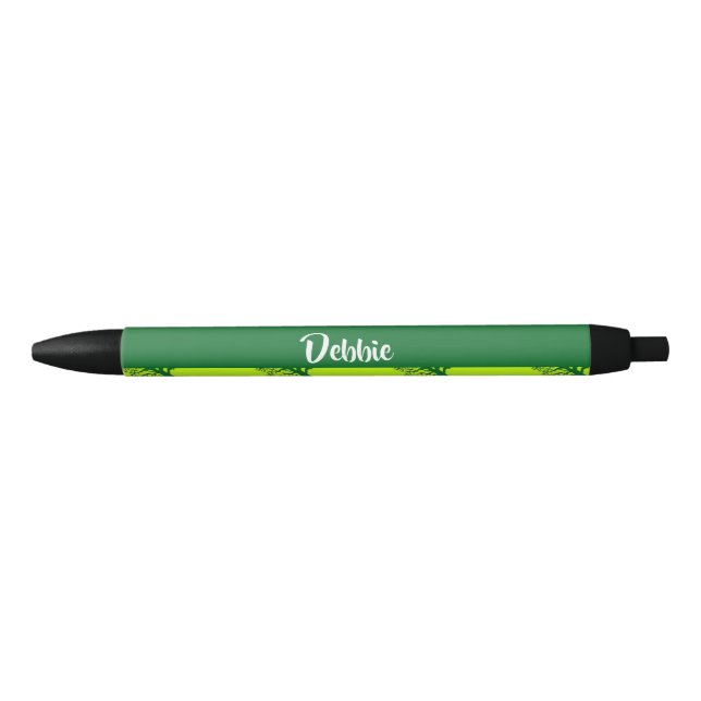 Stylo Noir Motif de chêne vert (Devant)