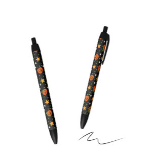 Stylo Noir Motif de citrouille d'Halloween mignon
