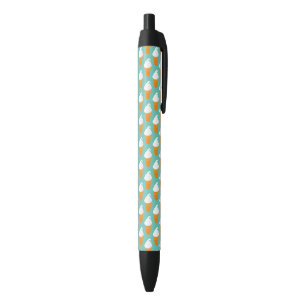 Stylo Noir Motif de cône de glace à la vanille