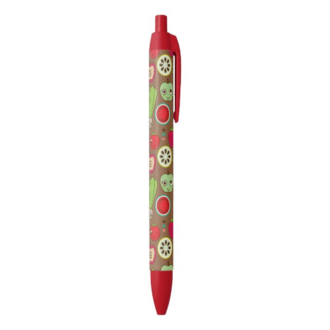 Stylo Noir Motif de cuisine de fruit (Bas (Vertical))