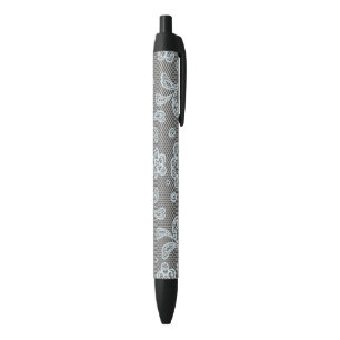 Stylo Noir Motif de dentelle, cru 6 de fleur