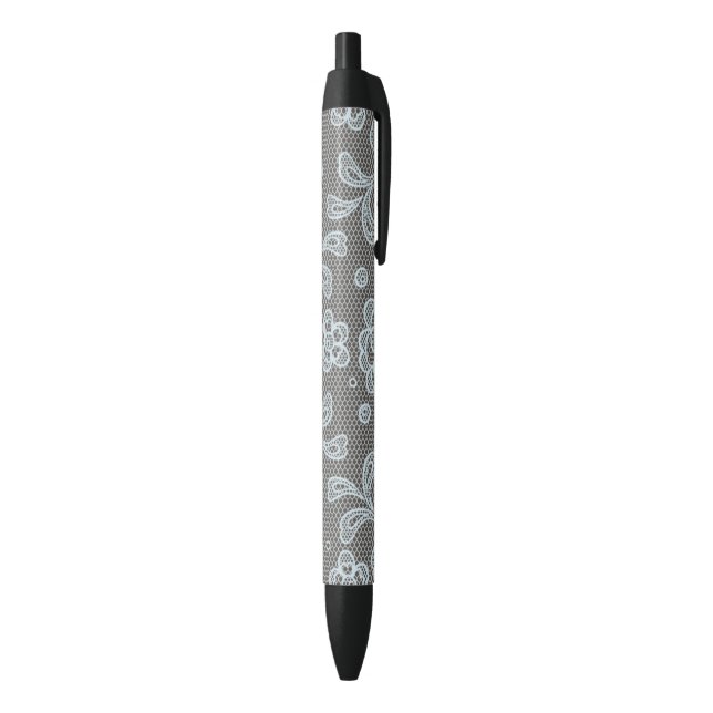 Stylo Noir Motif de dentelle, cru 6 de fleur (Bas (Vertical))