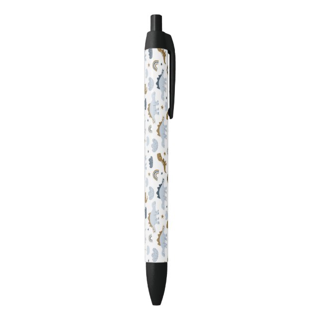 Stylo Noir Motif de dinosaure arc-en-ciel mignon (Bas (Vertical))