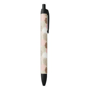 Stylo Noir Motif De FEMME Rose Et Brown
