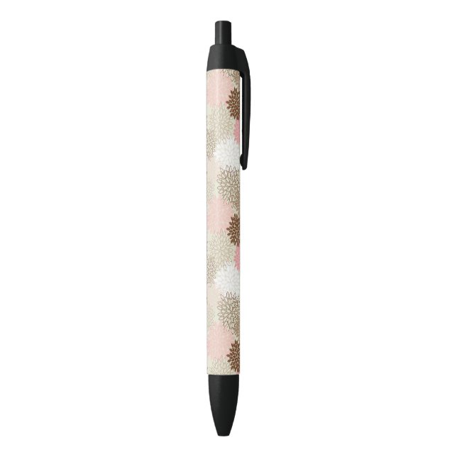 Stylo Noir Motif De FEMME Rose Et Brown (Bas (Vertical))