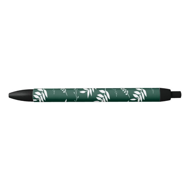 Stylo Noir motif de feuille (Devant)