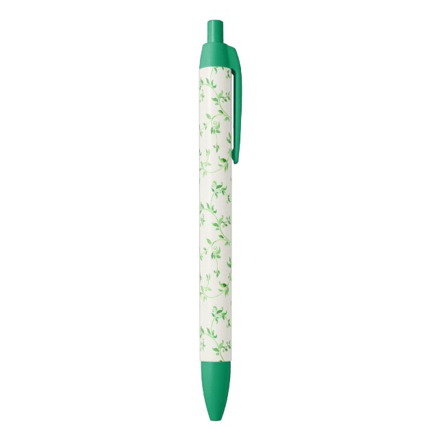 Stylo Noir Motif de feuille d'aquarelle (Bas (Vertical))