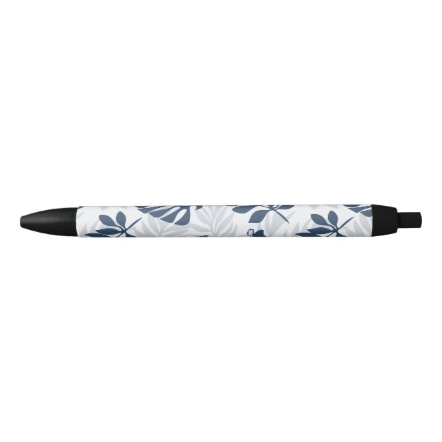 Stylo Noir Motif de feuille moderne (Devant)