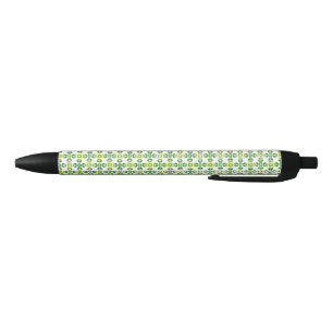 Stylo Noir Motif de feuille, motif de feuilles, feuilles vert
