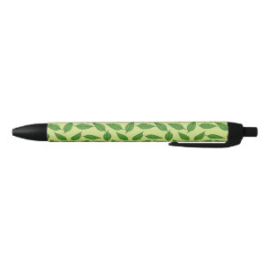 Stylo Noir Motif de feuilles, motif de feuille, feuilles de p