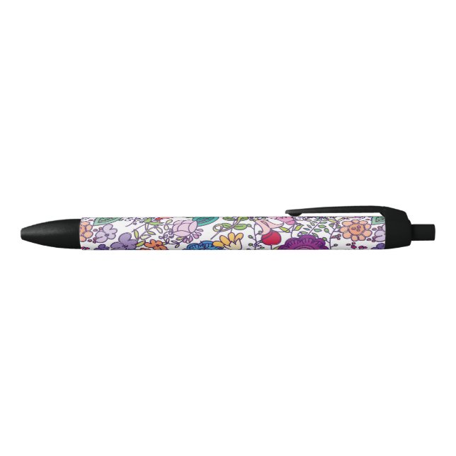 Stylo Noir motif de fleur de Bohème (Haut)