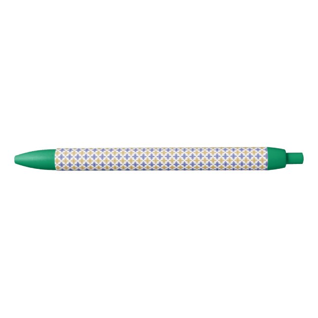 Stylo Noir Motif de fleurs (Devant)