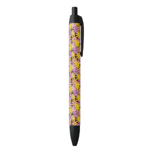 Stylo Noir Motif de fleurs de Gerbera, arrière - plan