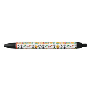 Stylo Noir Motif de football de soccer de nom personnalisé mo