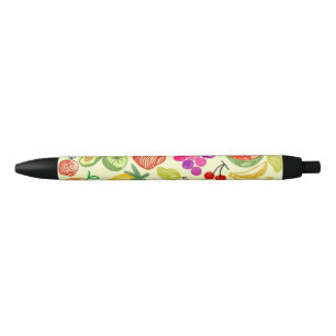 Stylo Noir Motif de fruits