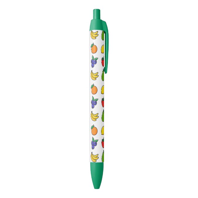 Stylo Noir Motif de fruits mélangés colorés (Bas (Vertical))