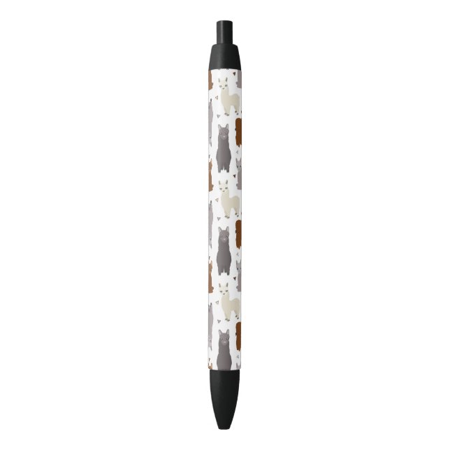 Stylo Noir Motif de Geo d'alpaga (devant Vertical)