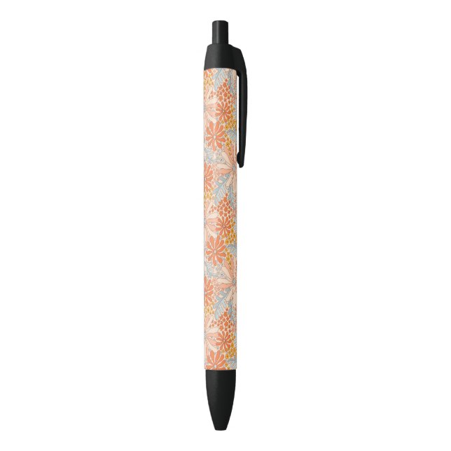 Stylo Noir Motif de jardin à fleurs rétro (Bas (Vertical))
