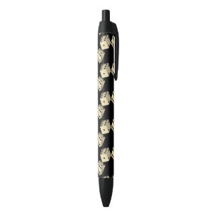 Stylo Noir Motif de jeux de dés